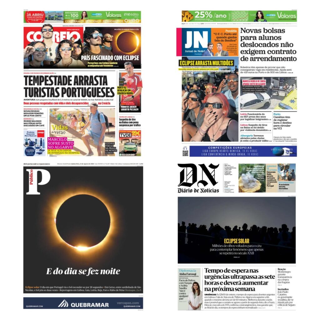 Capas dos principais jornais nacionais