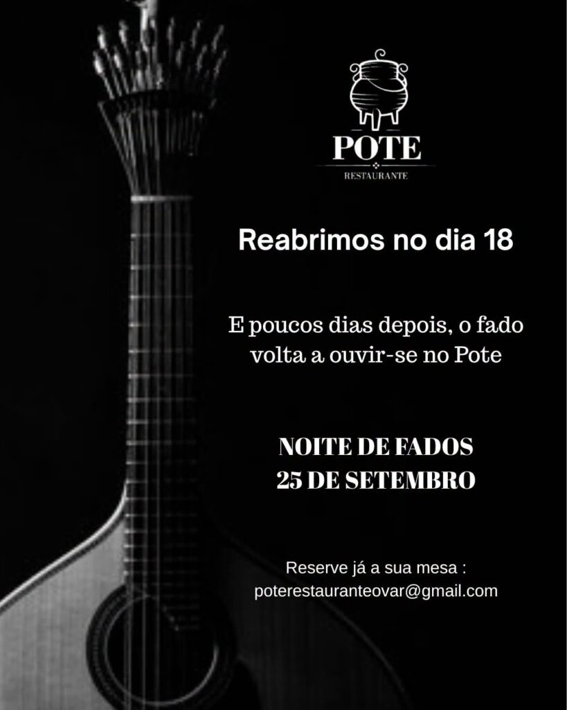 25 Setembro | Noite de Fados No Pote | Válega