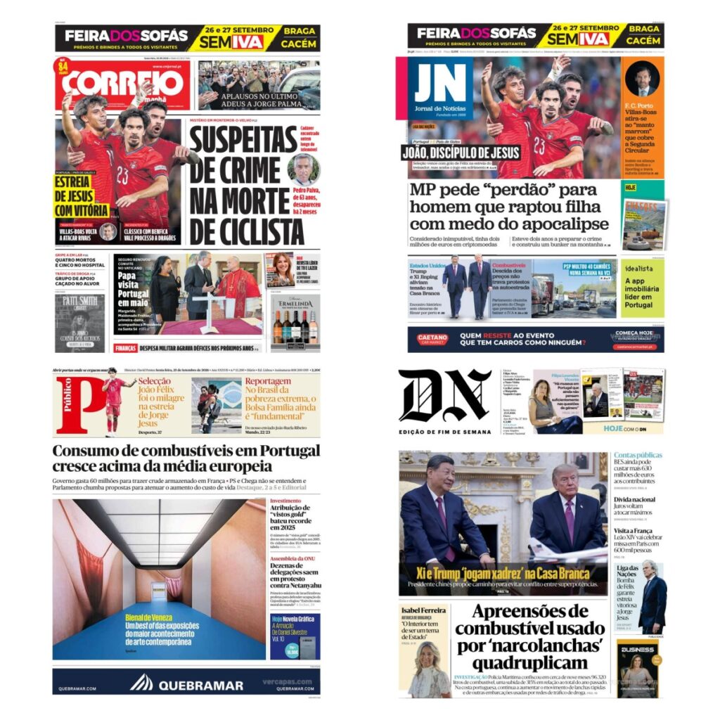 Capas dos principais jornais nacionais