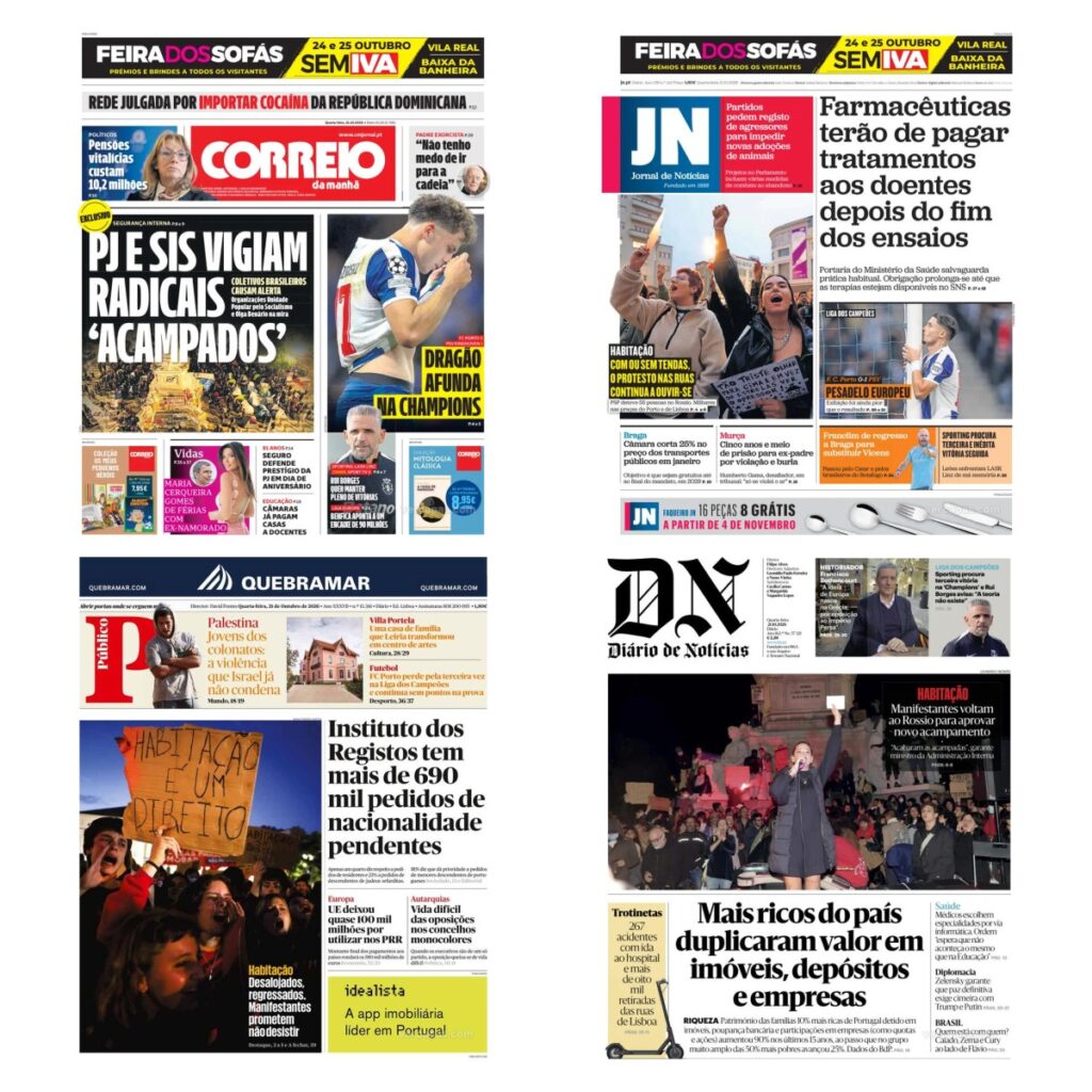 Capas dos principais jornais nacionais