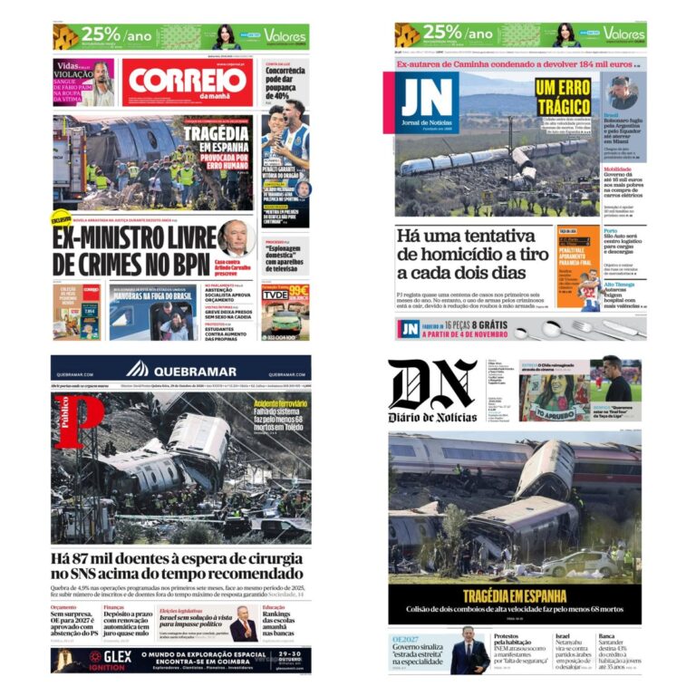 Capas dos principais jornais nacionais